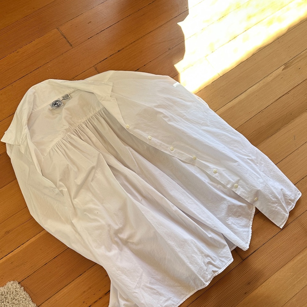 Papery Crisp Cotton Classic White Poet’s Shirt - Picture 7 of 9